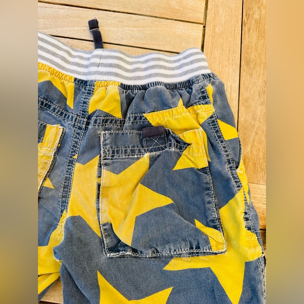 Mini Boden Yellow Star Cargo Shorts - Picture 4 of 5